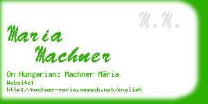 maria machner business card