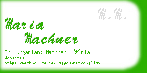 maria machner business card